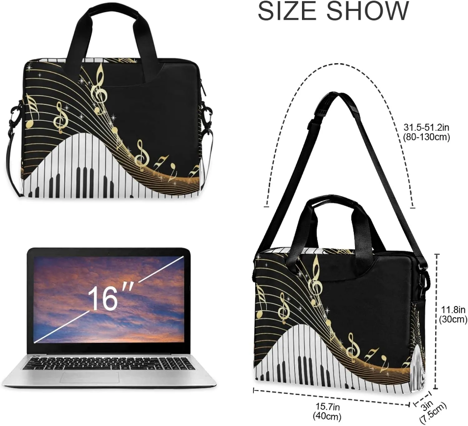 Laptop Shoulder Bag Portable Laptop Sleeve Case for 14/15.6/16in Notebook Computer Messenger Bag Women Men Briefcase