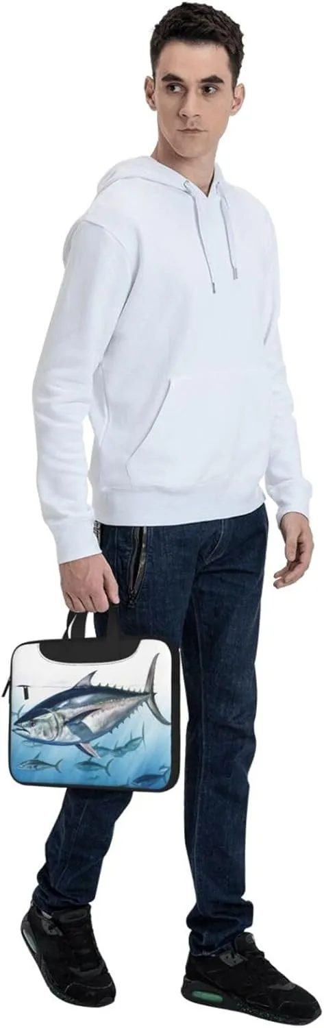 Laptop Sleeve Bag Shockproof Notebook Case Bluefin Tuna Thunnus Computer Carrying Case with Shoulder Strap 13 inch