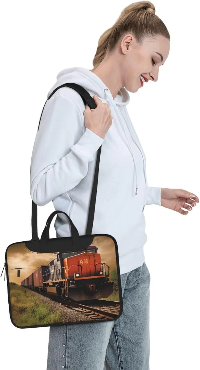 Laptop Sleeve Bag Shockproof Notebook Case Freight Train Computer Carrying Case with Shoulder Strap 14 inch