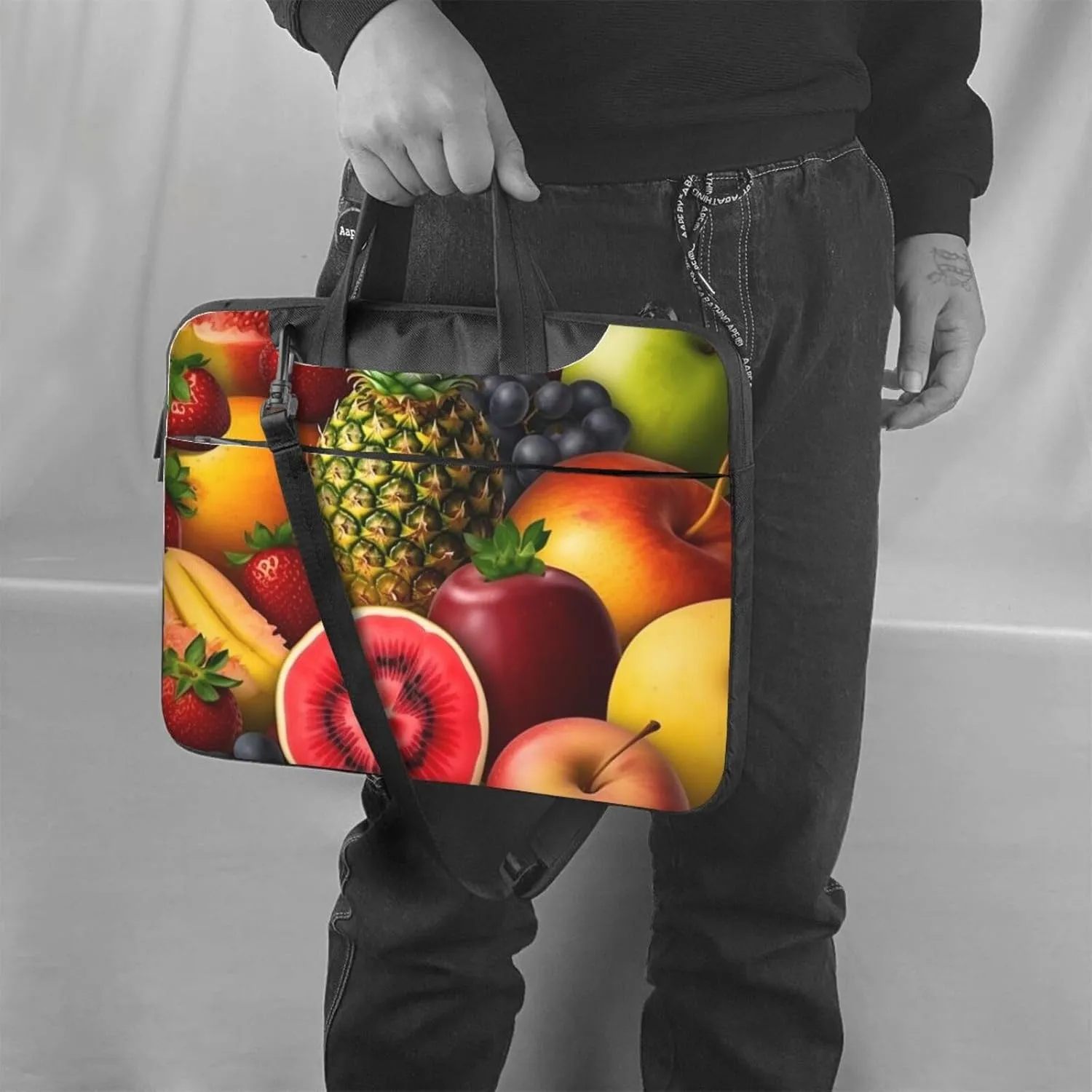 Laptop Sleeve Bag Shockproof Notebook Case Fresh Juicy Fruits Computer Carrying Case with Shoulder Strap 13 inch
