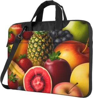 Laptop Sleeve Bag Shockproof Notebook Case Fresh Juicy Fruits Computer Carrying Case with Shoulder Strap 13 inch