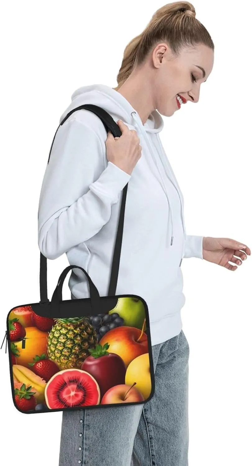 Laptop Sleeve Bag Shockproof Notebook Case Fresh Juicy Fruits Computer Carrying Case with Shoulder Strap 13 inch