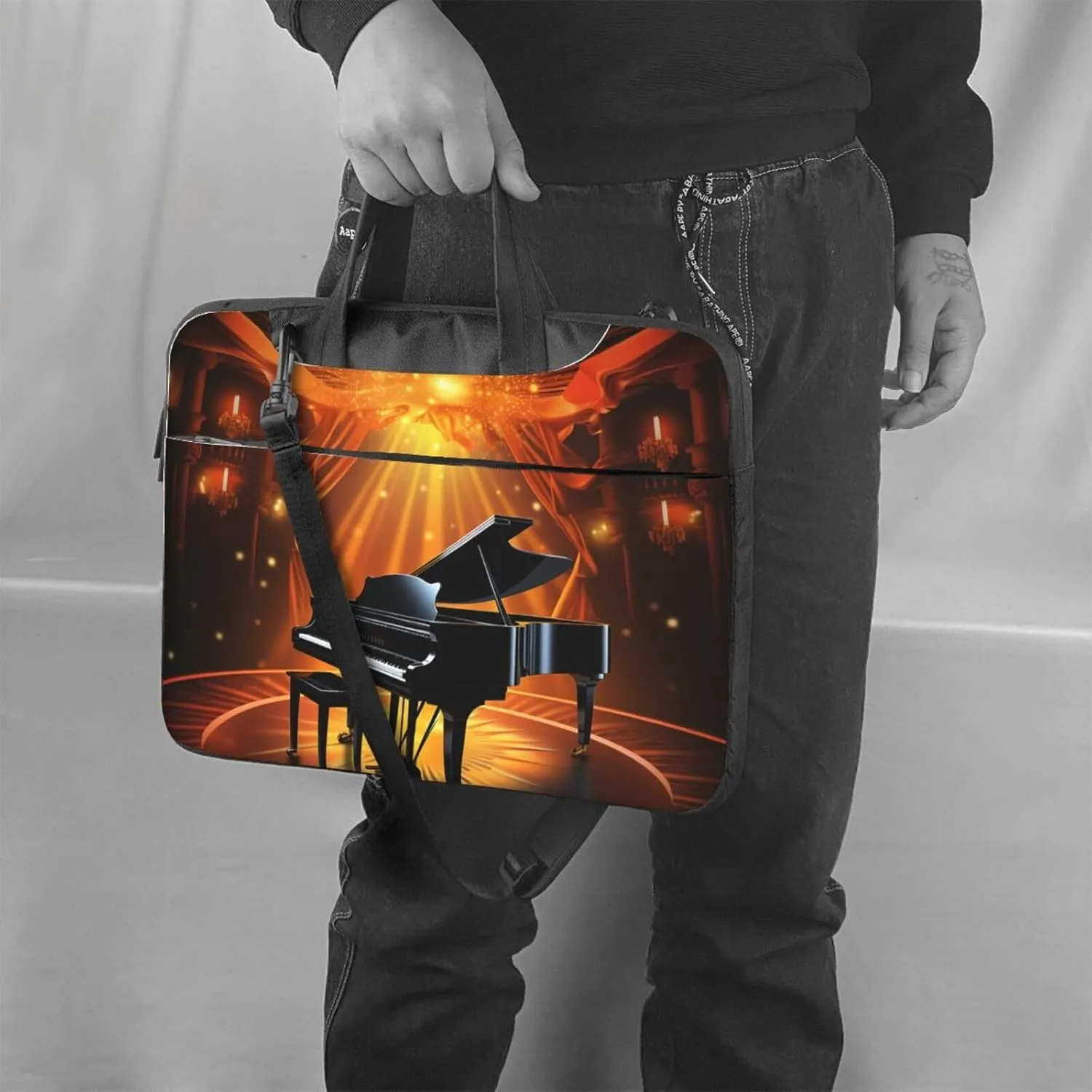 Laptop Sleeve Bag Shockproof Notebook Case Musical Theatre Computer Carrying Case with Shoulder Strap 13 inch