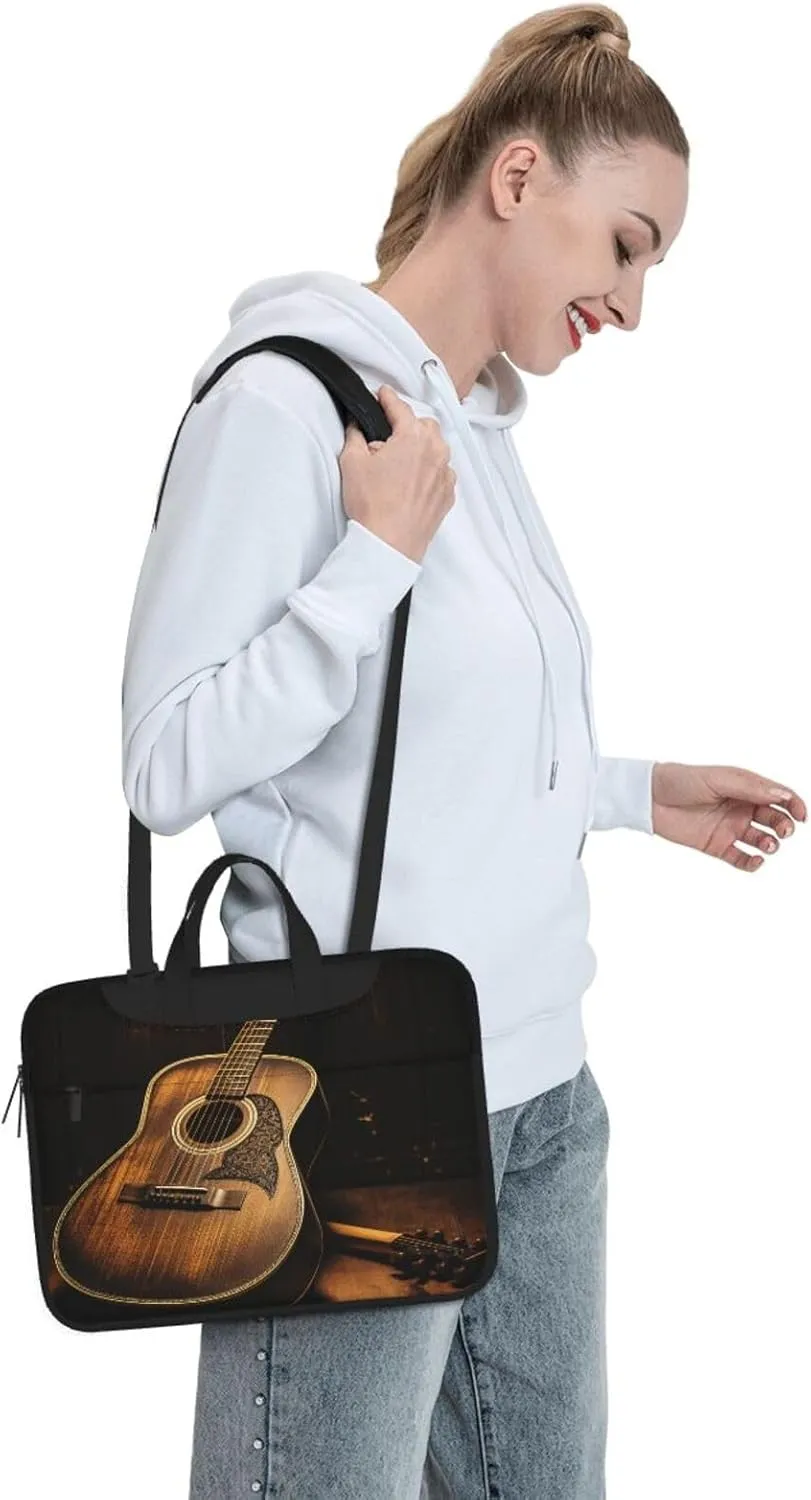 Laptop Sleeve Bag Shockproof Notebook Case Old west guitar Computer Carrying Case with Shoulder Strap 15.6 inch