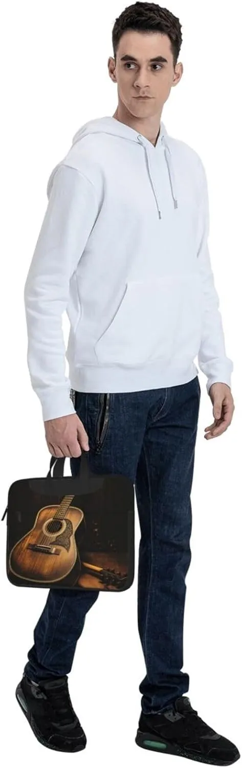 Laptop Sleeve Bag Shockproof Notebook Case Old west guitar Computer Carrying Case with Shoulder Strap 15.6 inch