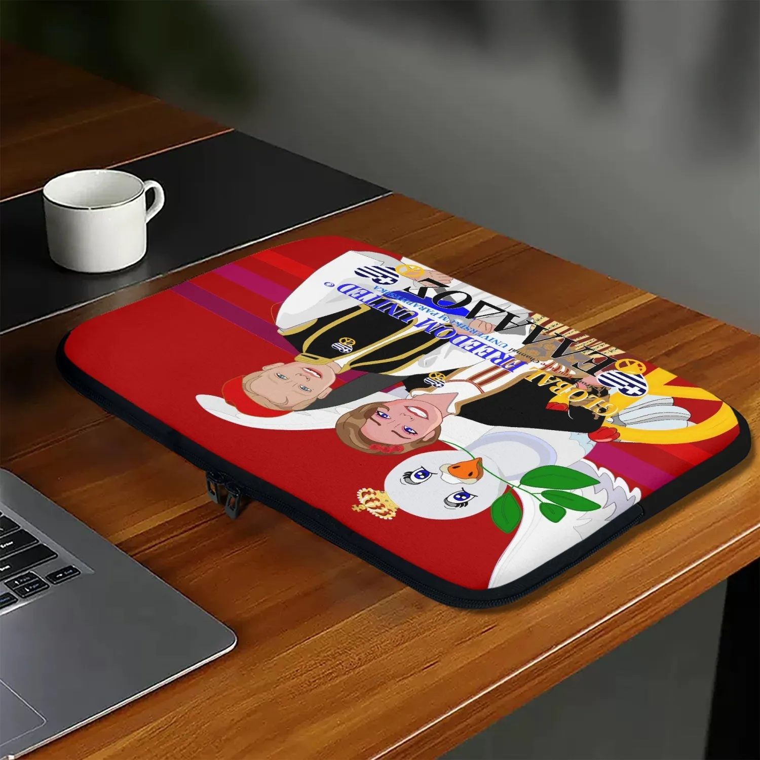 Laptop Sleeve - without black handles GLOBAL FREEDOM UNITED COUPLE EDITION GREECE RED
