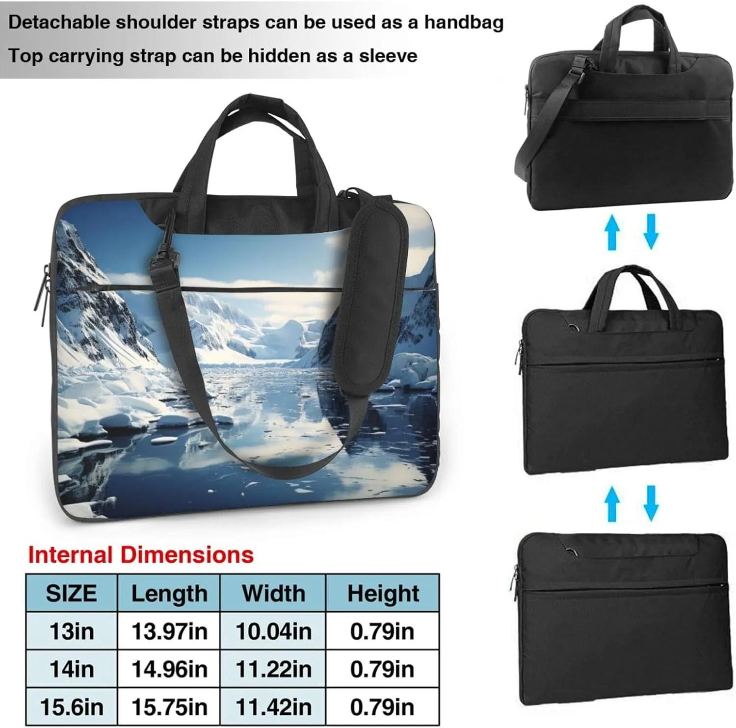 Laptop Tote Bag Men Women Antarctic Peninsula Shoulder Laptop Sleeve Briefcase Messenger Computer Bag