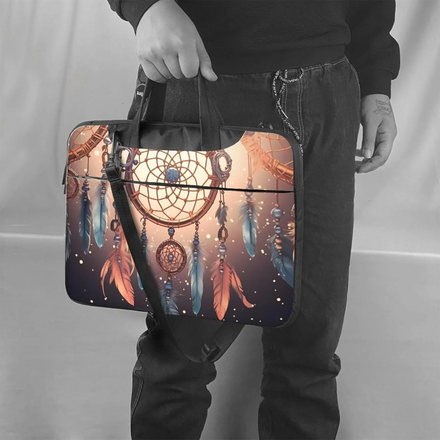 Laptop Tote Bag Men Women Native American Dream Catcher Shoulder Laptop Sleeve Briefcase Messenger Computer Bag