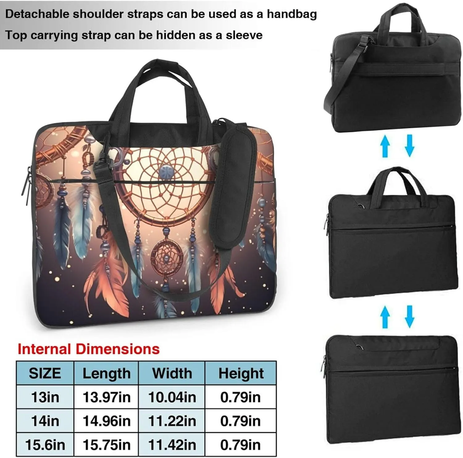 Laptop Tote Bag Men Women Native American Dream Catcher Shoulder Laptop Sleeve Briefcase Messenger Computer Bag