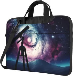 Laptop Tote Bag Men Women Space Galaxy with Telescope Shoulder Laptop Sleeve Briefcase Messenger Computer Bag
