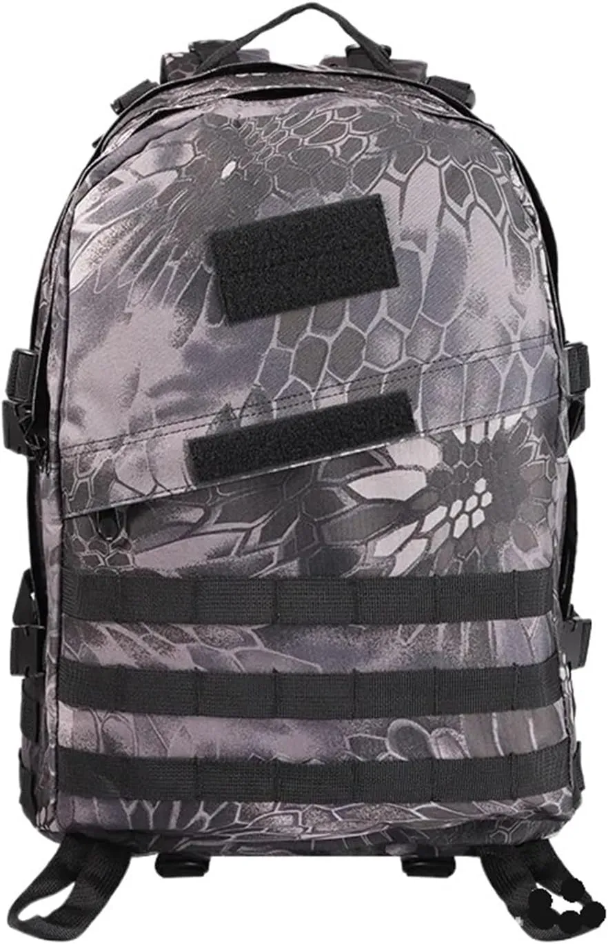 Large Capacity Camping Backpack Men's Outdoor Travel Bag Multifunctional Hiking Sports Shoulder Bags Male(Black Python)