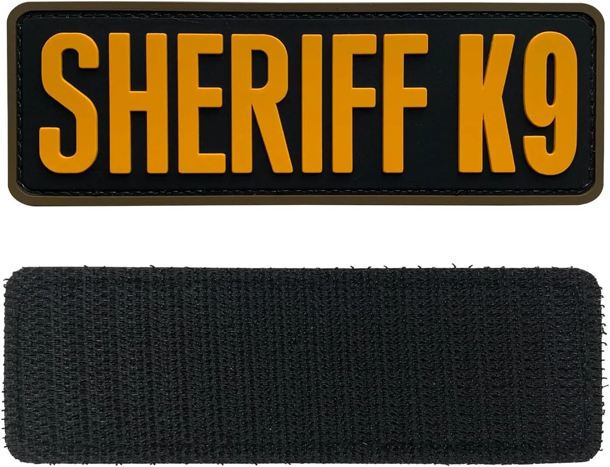 Large PVC Sheriff K9 Patch for Sheriff Department Uniforms Service Dog Harness Working K9 Dog Collar