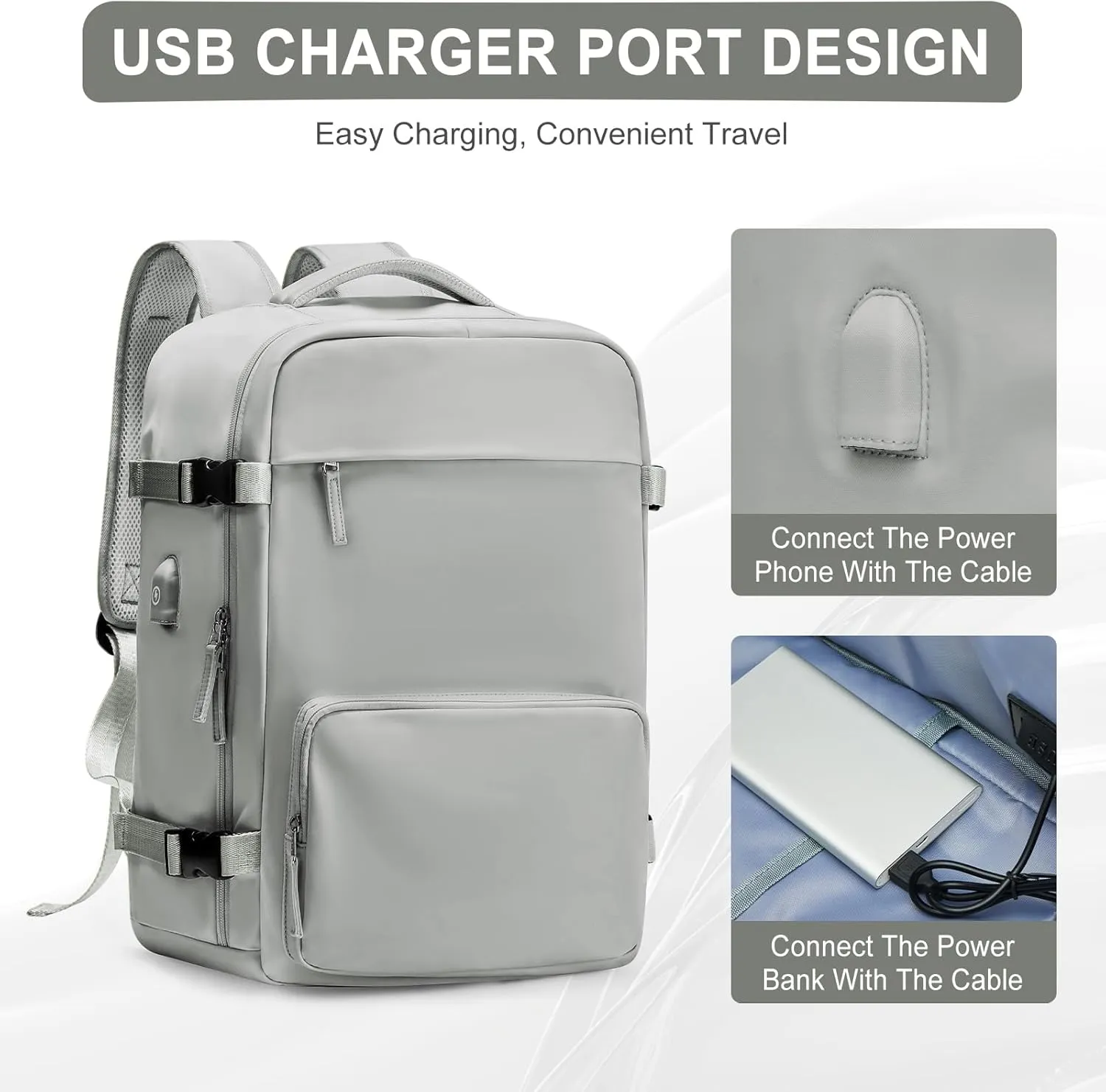 Large Travel Backpack for Women Men, Waterproof Carry on Backpack for Flight Approved, Mochila de Viaje Personal Item Luggage Backpacks with Shoce Compartment, Bulto de Viaje Tiktok Backpacks