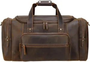Large Travel Bag Leather Vintage Luggage Bags Men Male Duffle Bags Travelling Bag Weekender Bags For Man
