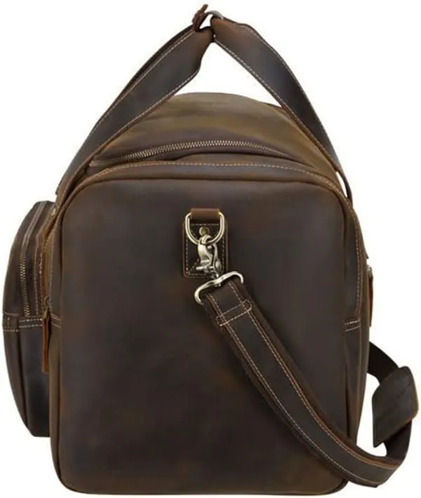 Large Travel Bag Leather Vintage Luggage Bags Men Male Duffle Bags Travelling Bag Weekender Bags For Man