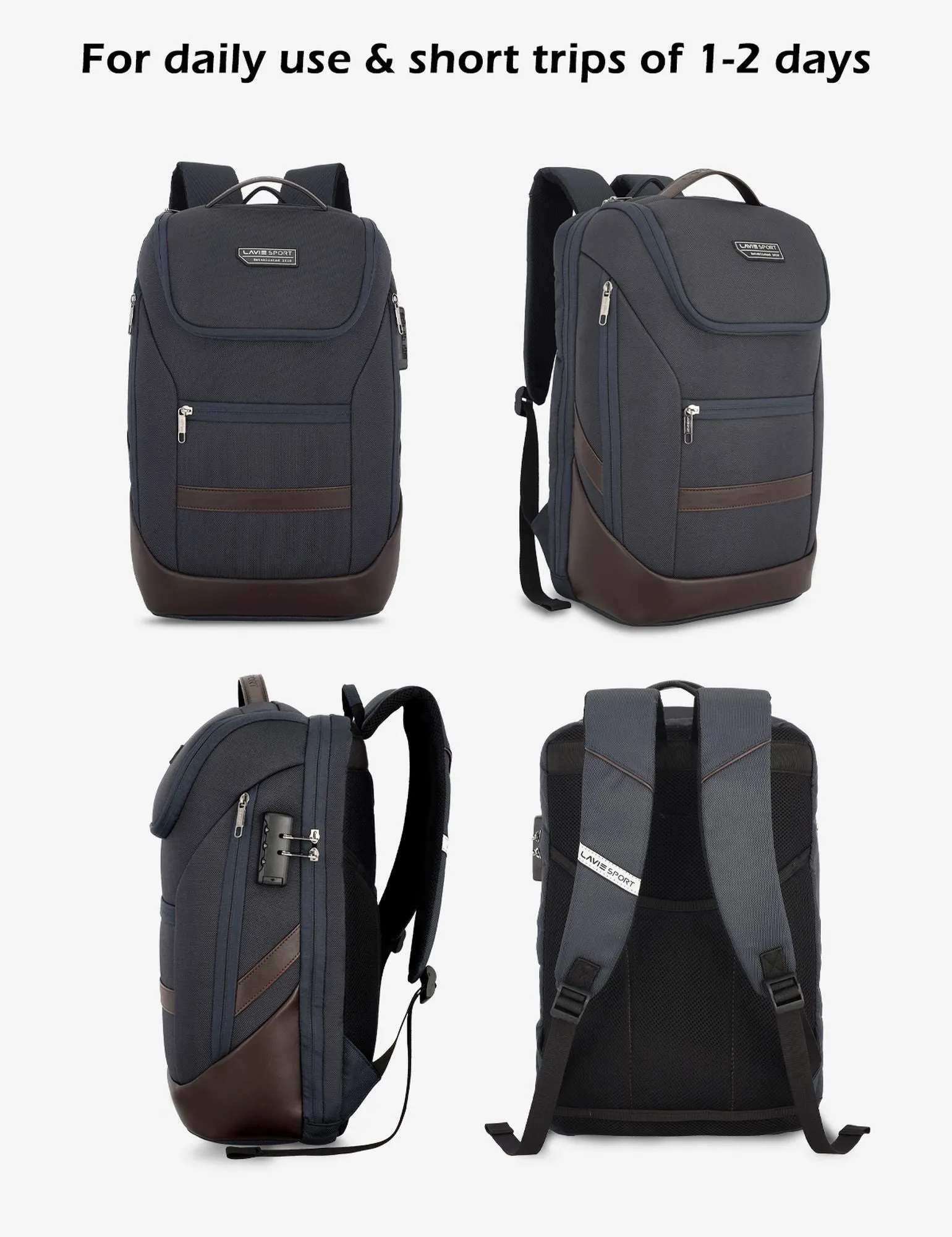 Lavie Sport Emperor 24L Anti-theft Laptop Backpack For Boys & Girls in Black and Red Colour