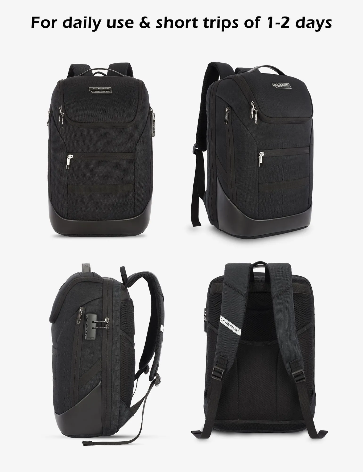 Lavie Sport Emperor 24L Anti-theft Laptop Backpack For Boys & Girls in Black and Red Colour