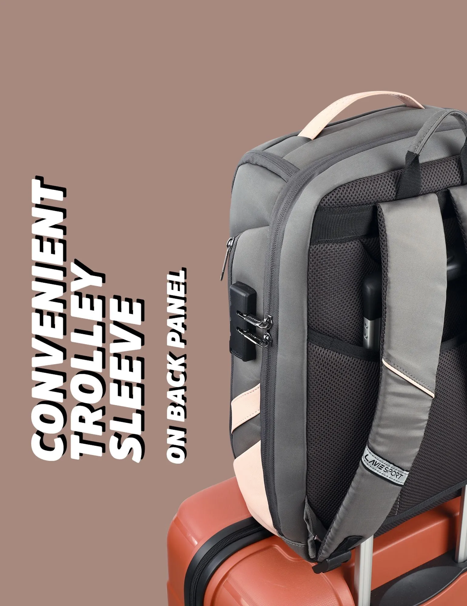 Lavie Sport Emperor 24L Anti-theft Laptop Backpack For Boys & Girls in Black and Red Colour