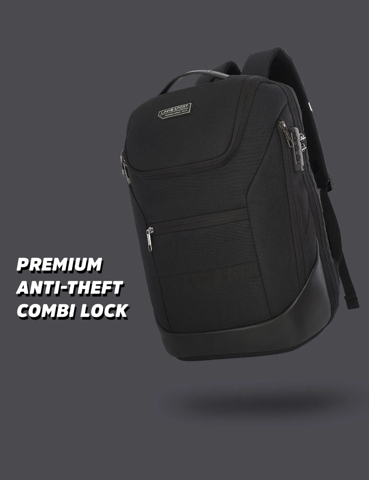 Lavie Sport Emperor 24L Anti-theft Laptop Backpack For Boys & Girls in Black and Red Colour