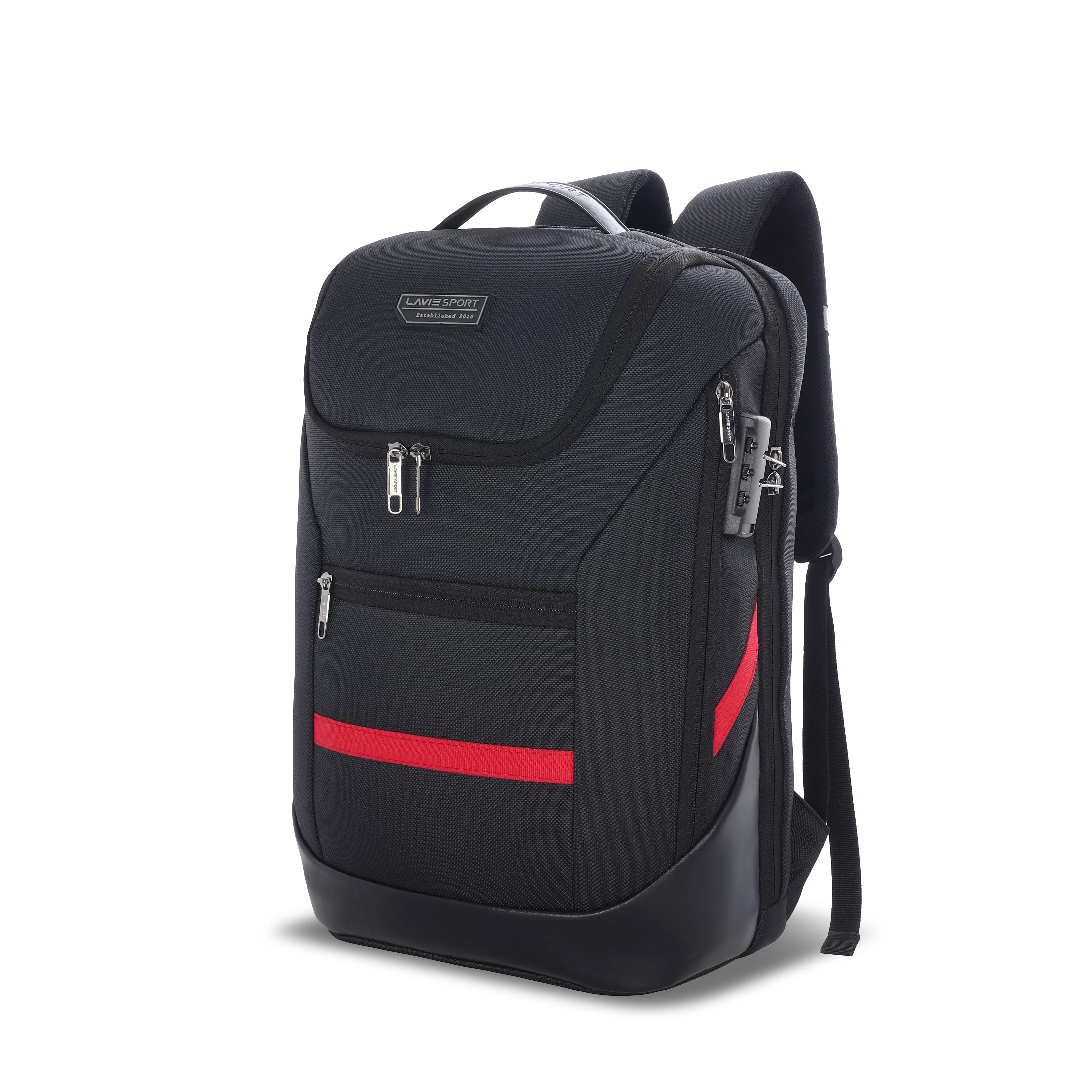 Lavie Sport Emperor 24L Anti-theft Laptop Backpack For Boys & Girls in Black and Red Colour