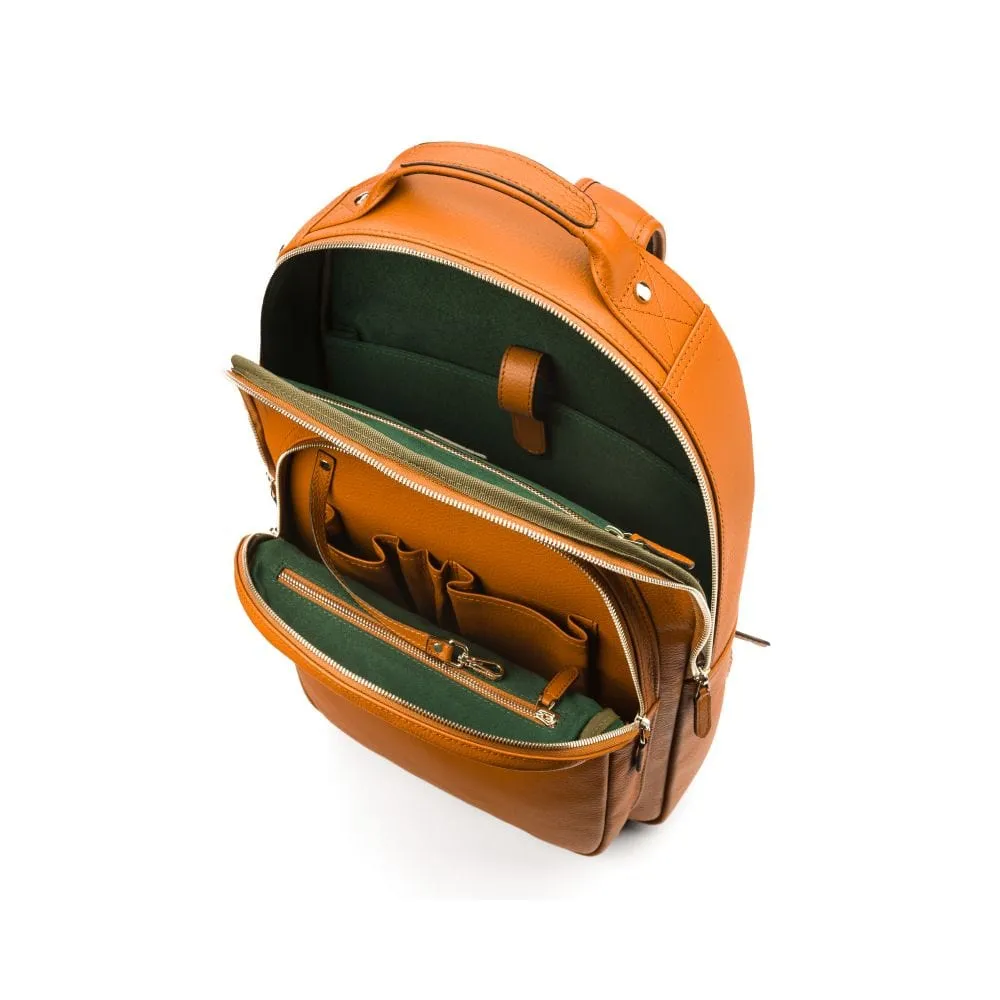 Leather 15" Laptop Backpack, Cambridge - Tan