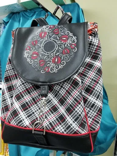 Leather and Cloth with Embroidered Flap