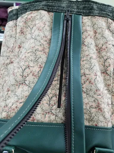 Leather and Cloth with Embroidered Flap