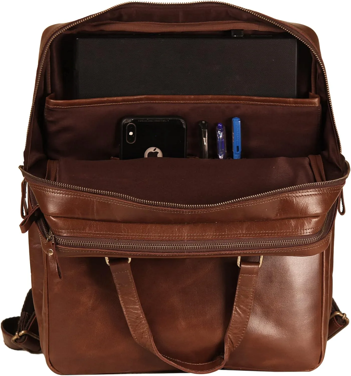 Leather Backpack For men and women 18 Inch - Full Grain Vintage Leather Laptop Backpack