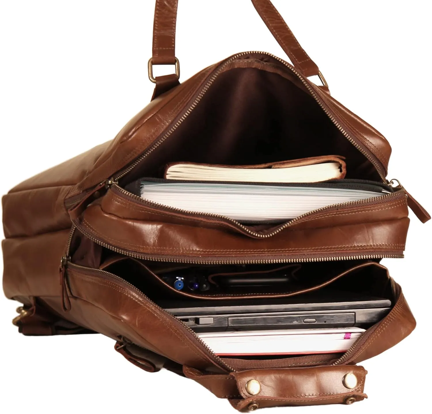 Leather Backpack For men and women 18 Inch - Full Grain Vintage Leather Laptop Backpack
