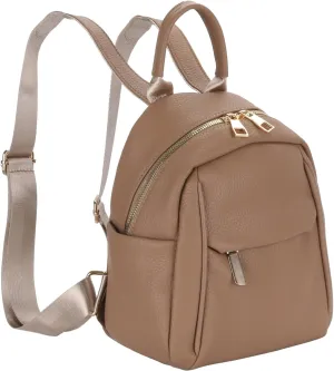 Leather Backpack Purse for Women Fashion Leather Backpack Purse Small Backpack Bag for Trave Brown