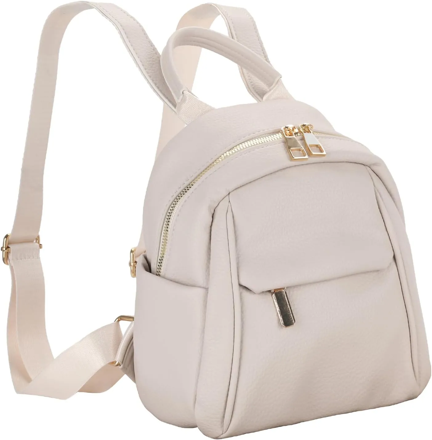 Leather Backpack Purse for Women Fashion Leather Backpack Purse Small Backpack Bag for Travel White