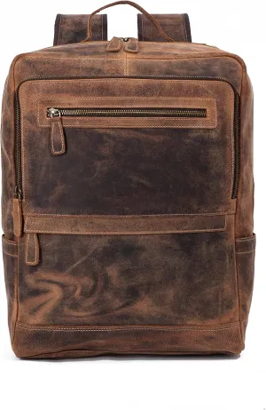 Leather backpack purse rucksack laptop bag for women and men travel hiking travel essential shoulder camping Premium buffalo leather bag by KPL