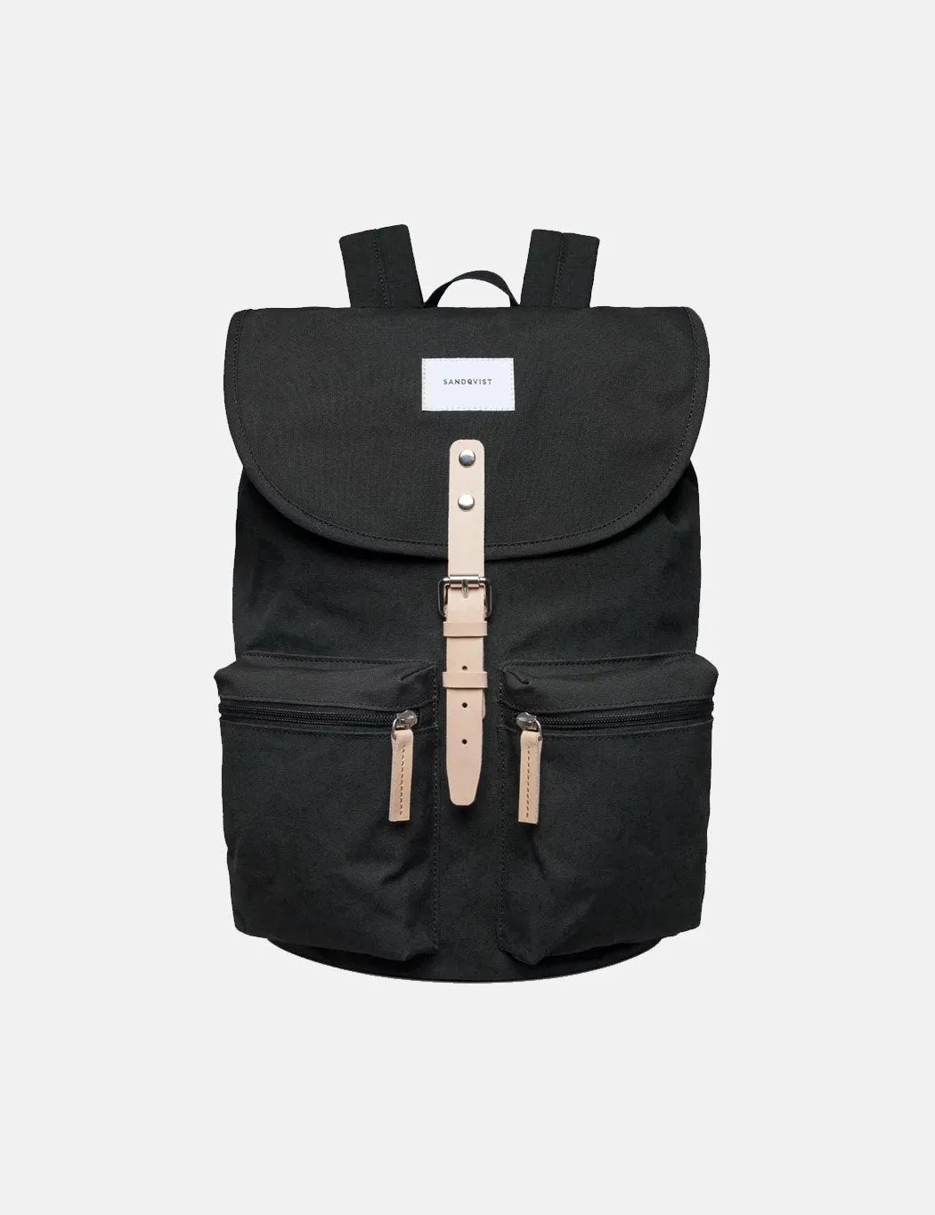 Leather Ground Trusted reviews Backpack Sandqvist - Satisfied customers Roald Black/Natural (Canvas)