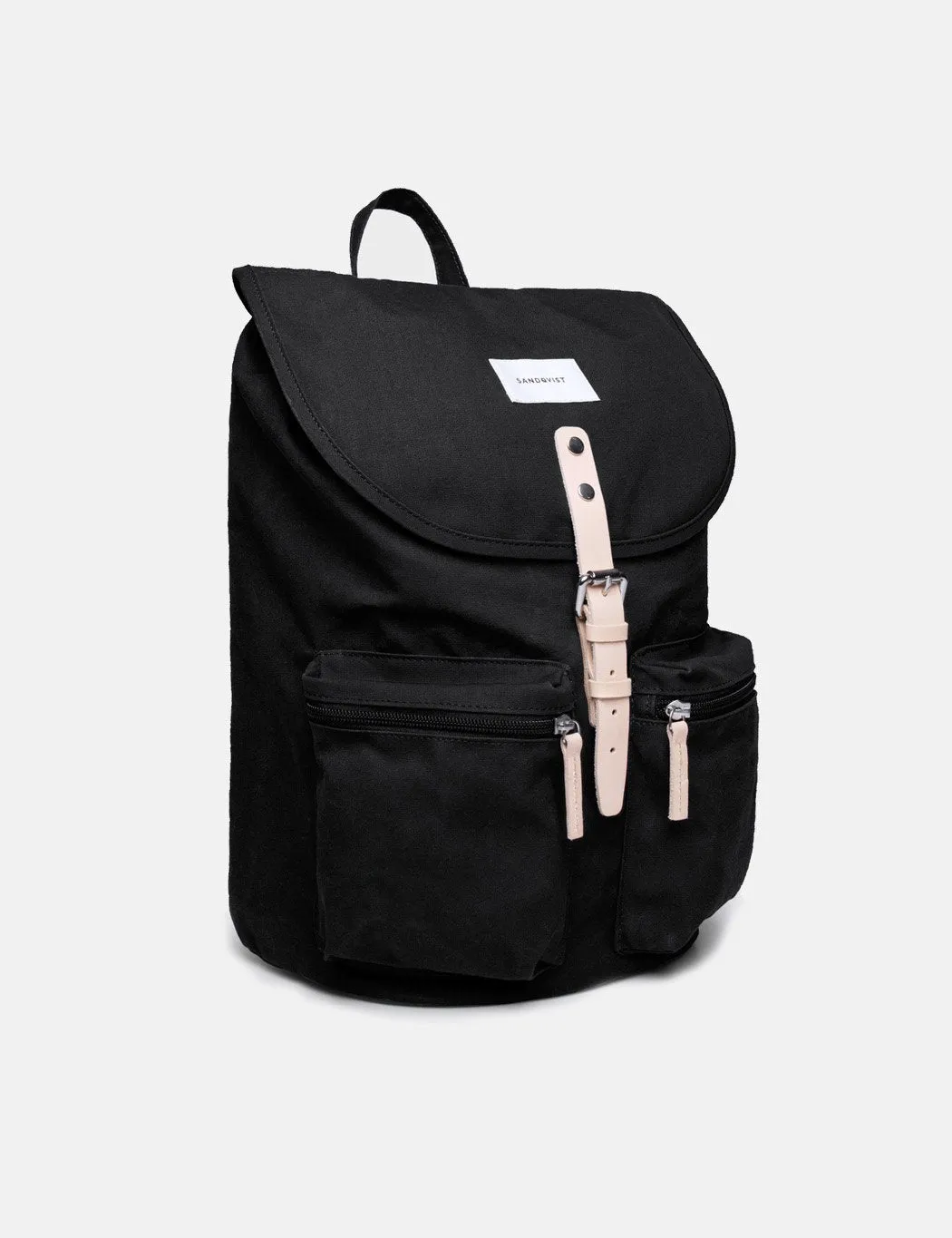 Leather Ground Trusted reviews Backpack Sandqvist - Satisfied customers Roald Black/Natural (Canvas)