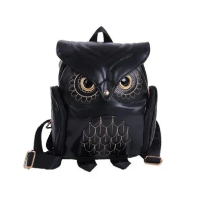 Leather Owl Backpack Cute Cartoon