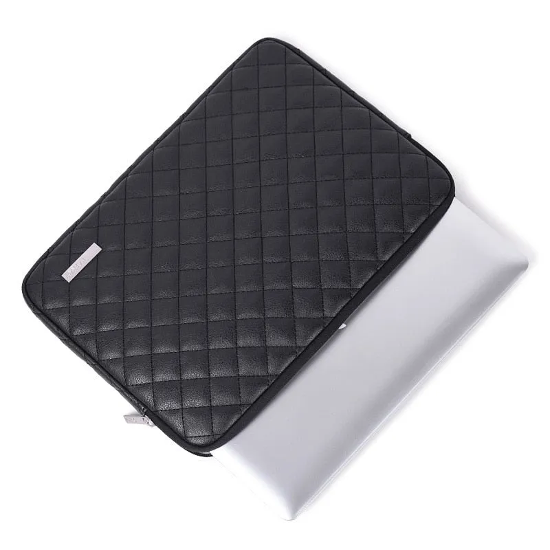 Leather Plaid Laptop Case 13-inch