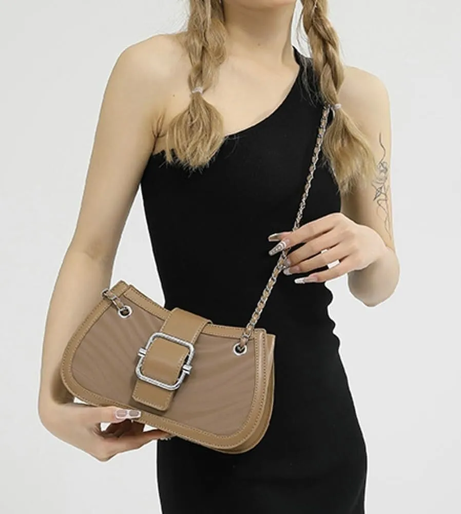 Leather Trendy Shoulder & Crossbody Hobo Tote Handbag for Women Top Handle Satchel Purse