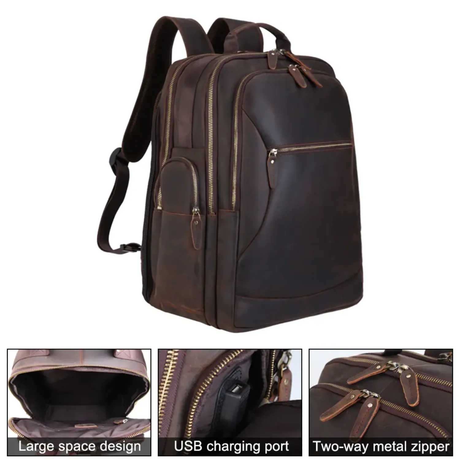 Lederrucksack Fassungsvermögen mit Provo™ großem Worth the price Cost-effective -