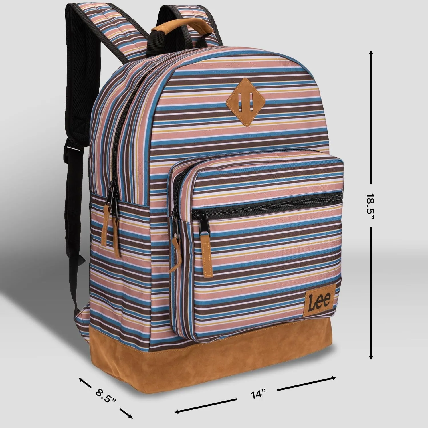 Lee Authentic Jeans Company Study Backpack for Class, Padded Laptop Sleeve Fits 15.6 Inch Notebook (Lee Stripe)