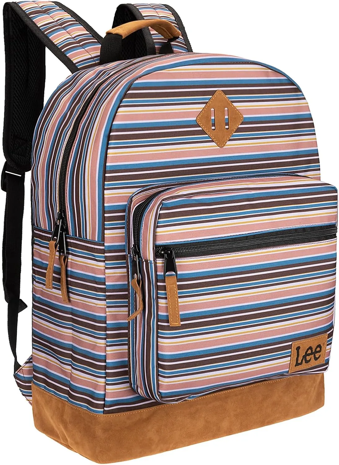 Lee Authentic Jeans Company Study Backpack for Class, Padded Laptop Sleeve Fits 15.6 Inch Notebook (Lee Stripe)
