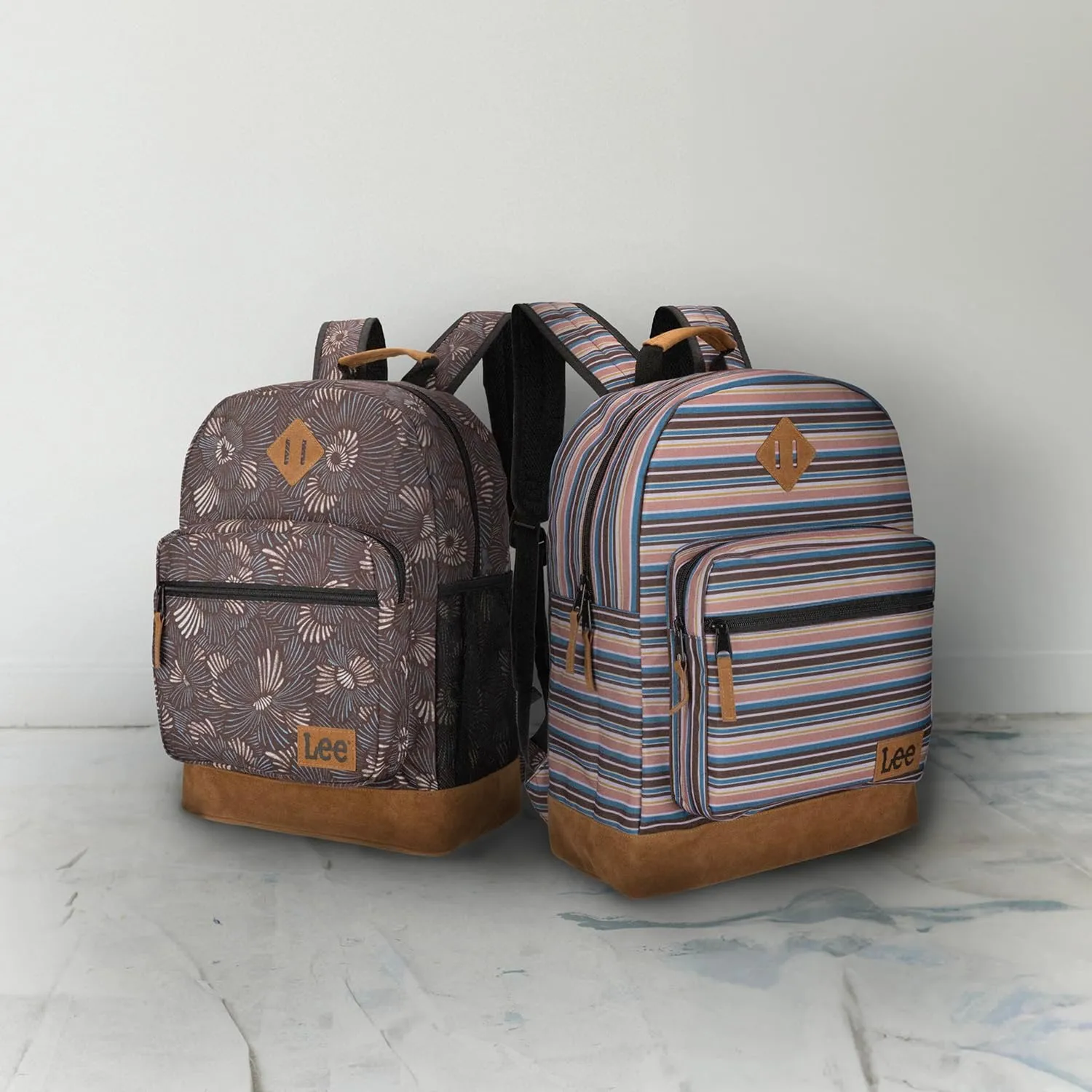 Lee Authentic Jeans Company Study Backpack for Class, Padded Laptop Sleeve Fits 15.6 Inch Notebook (Lee Stripe)