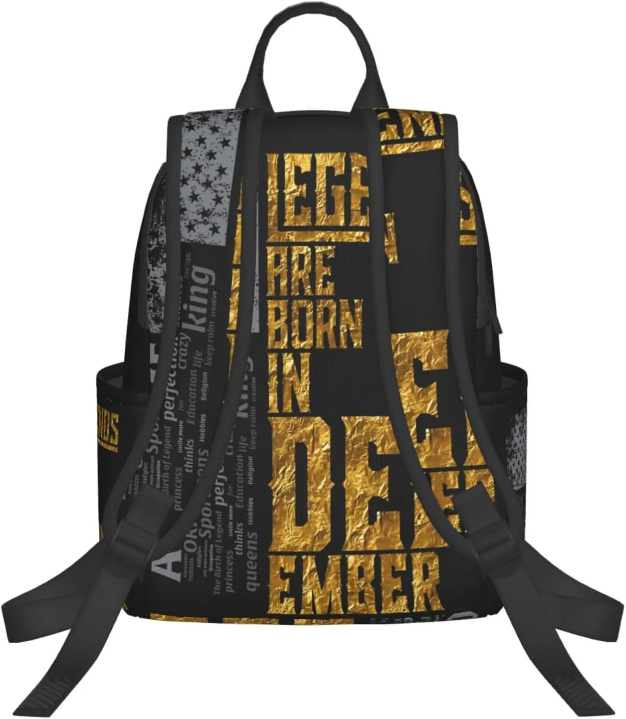 Legends Are Born In December Awesome Casual Backpacks Large Capacity Laptop Backpack Sports Rucksack Travel Daypack Adjustable Shoulder Strap Work Bag for Outdoor Camping