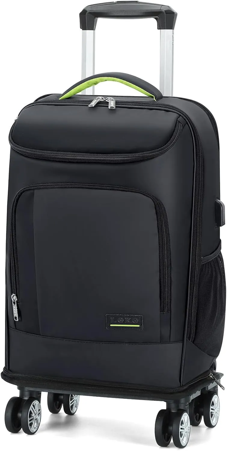 Lekebobor Travel Rolling Backpack, Waterproof Backpack with Wheels for Adults Women and Men,Business and Travel Commuter,15.6 inch Airline Approved Travel Backpack,Black