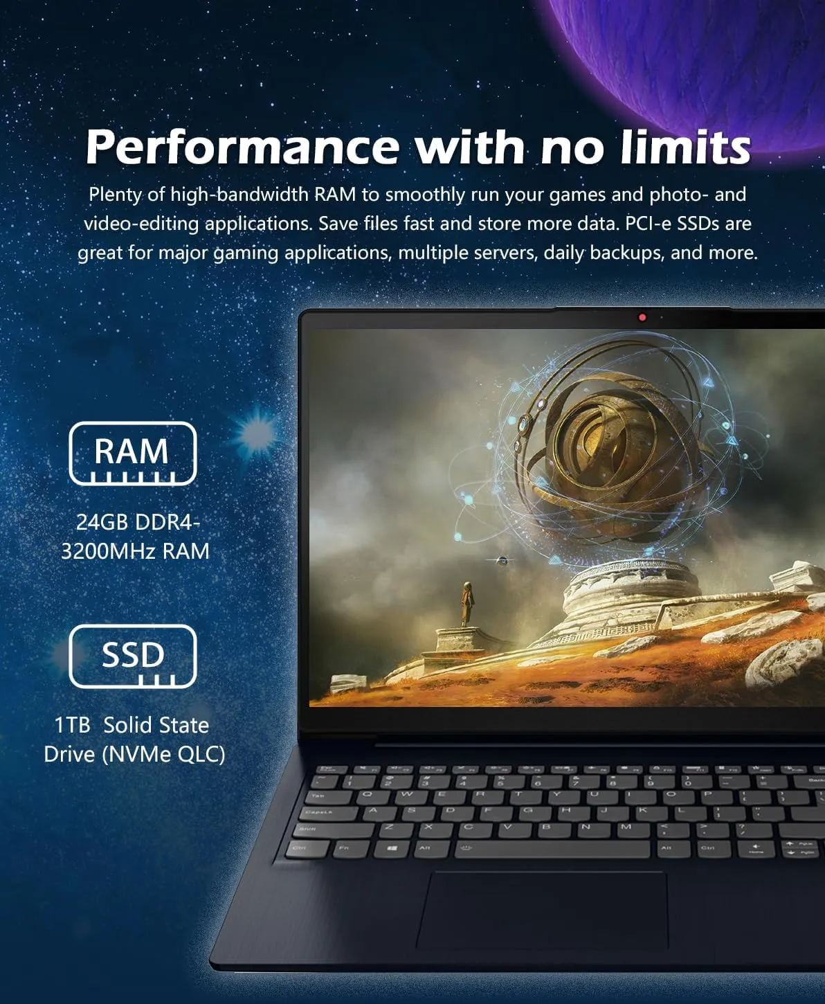 Lenovo Ideapad 3i 15.6" FHD Touchscreen Business & Home Laptop, Intel Core i5-1155G7 Processor, 24GB DDR4 RAM, 1TB SSD, Webcam, Wi-Fi, HDMI, Bluetooth, Windows 11, Abyss Blue, W/GaLiMu