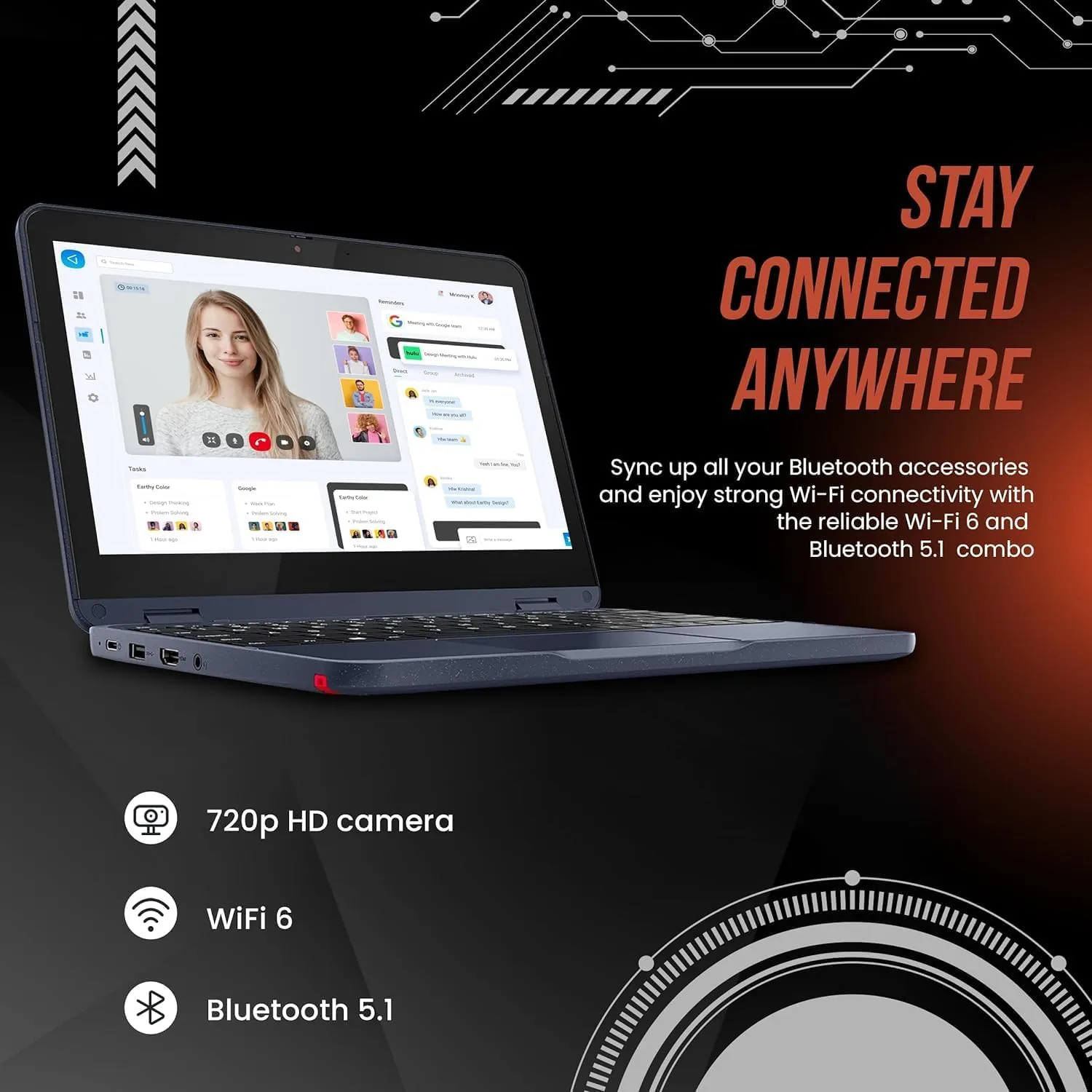 Lenovo ThinkPad Yoga 500w 2-in-1 Laptop (11.6" Touchscreen, Intel Pentium N6000, 8GB RAM, 512GB SSD) Ruggedized & Water Resistant for Student & School, Webcam, Wi-Fi, IST Pen, Win 11 Home, Blue