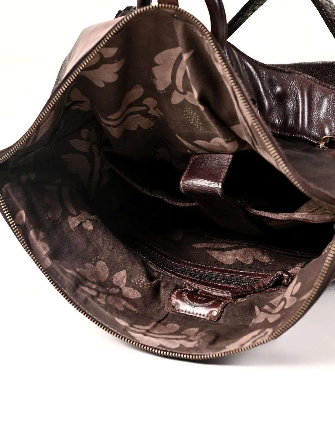 Leo: Real Leather Brown With Wash Effect Backpack by Art N Vintage