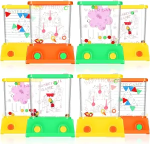 Lewtemi 32 Pcs Handheld Water Game Arcade Water Ring Mini Basketball Flower Toss Rings Fish Water Game 90s Toys Retro Pastime for Party Travel Stocking Without Water(Fresh Style)