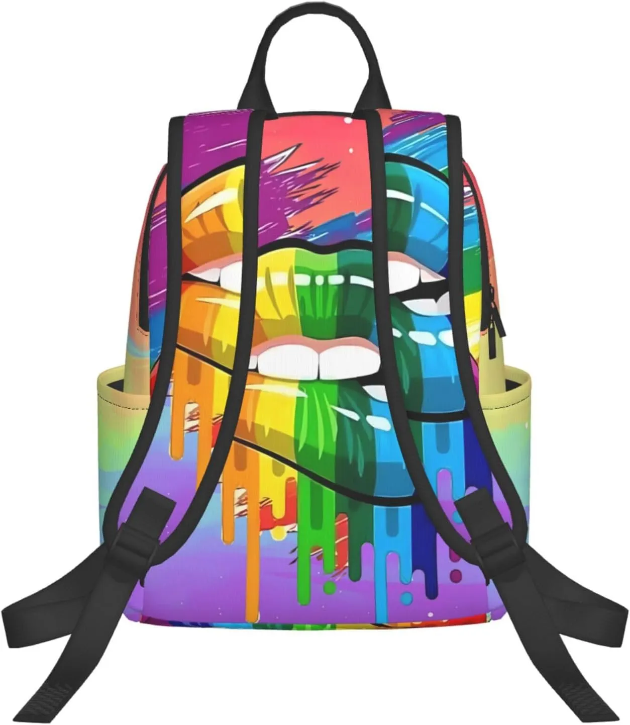 LGBT Gay Lesbian Pride Rainbow Lip Graffiti Heart Travel Laptop Backpack Casual Backpacks Double Shoulder Daypack Notebook Rucksack Work Bags Sports Bag for Gym Hiking Camping Beach