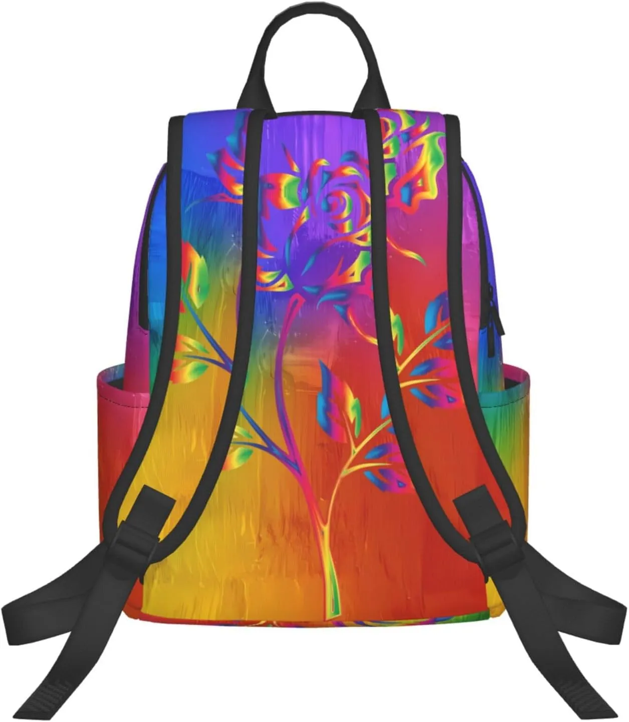 LGBT Gay Pride Rainbow Rose Travel Laptop Backpack Casual Backpacks Double Shoulder Daypack Notebook Rucksack Work Bags Sports Bag for Hiking Camping Beach