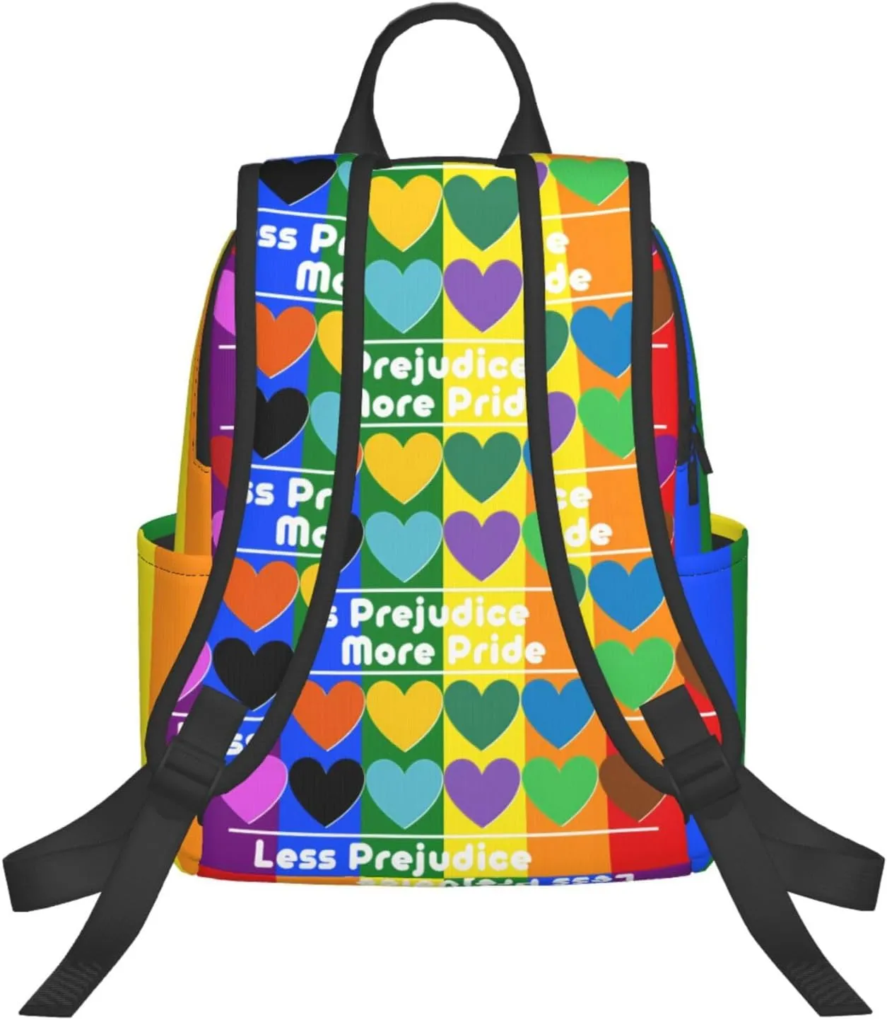 LGBT Rainbow Gay More Pride Less Prejudice Heart Travel Laptop Backpack Casual Backpacks Double Shoulder Daypack Notebook Rucksack Work Bags Sports Bag for Hiking Camping Beach